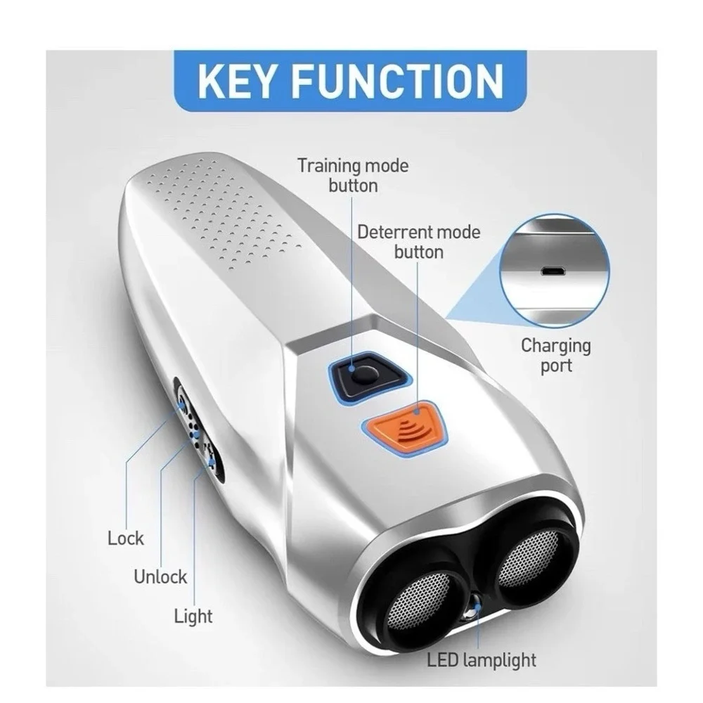 Ultrasonic Dog Barking Deterrent Trainer LED Rechargeable Open Box